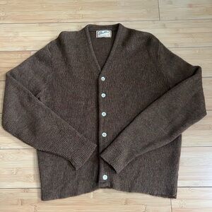 Vintage 70’s Brentwood Mirapaca Button Sweater Brown M %75 Wool / %25 Alpaca